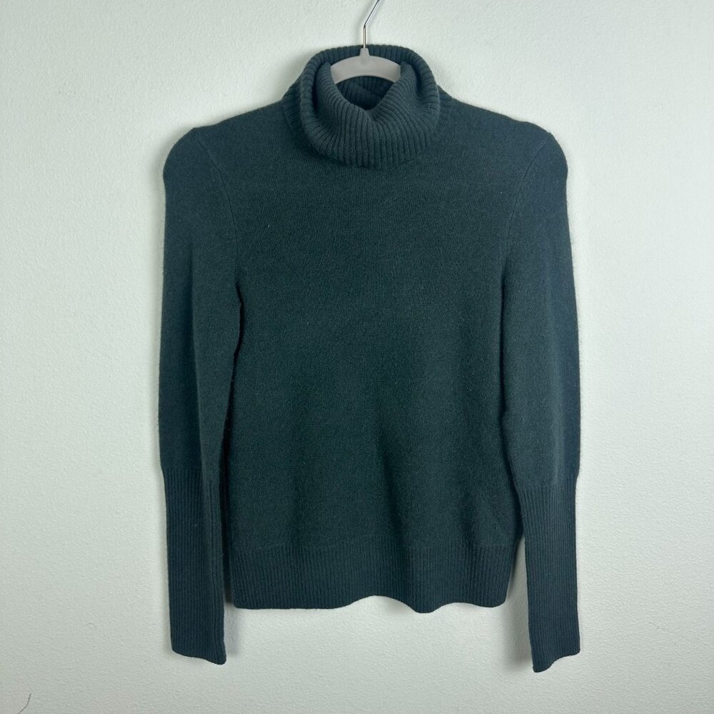 Aqua Cashmere Dark Grey Turtleneck Sweater XS Pullover Casual Soft Cozy Minimali